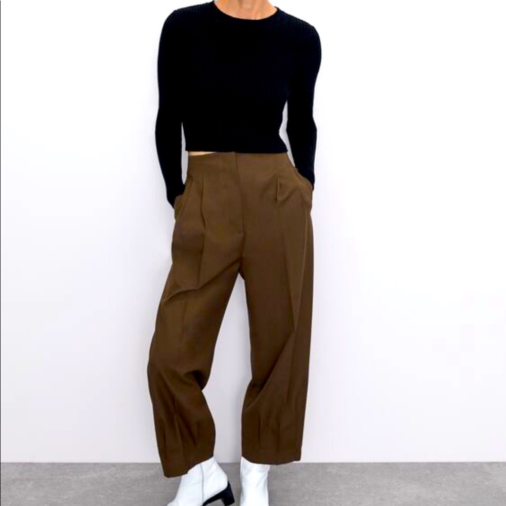 Zara cropped ribbed sweater